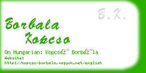 borbala kopcso business card